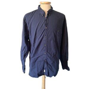 Todd Snyder XXL Blue Check Button Front Long Sleeve Shirt